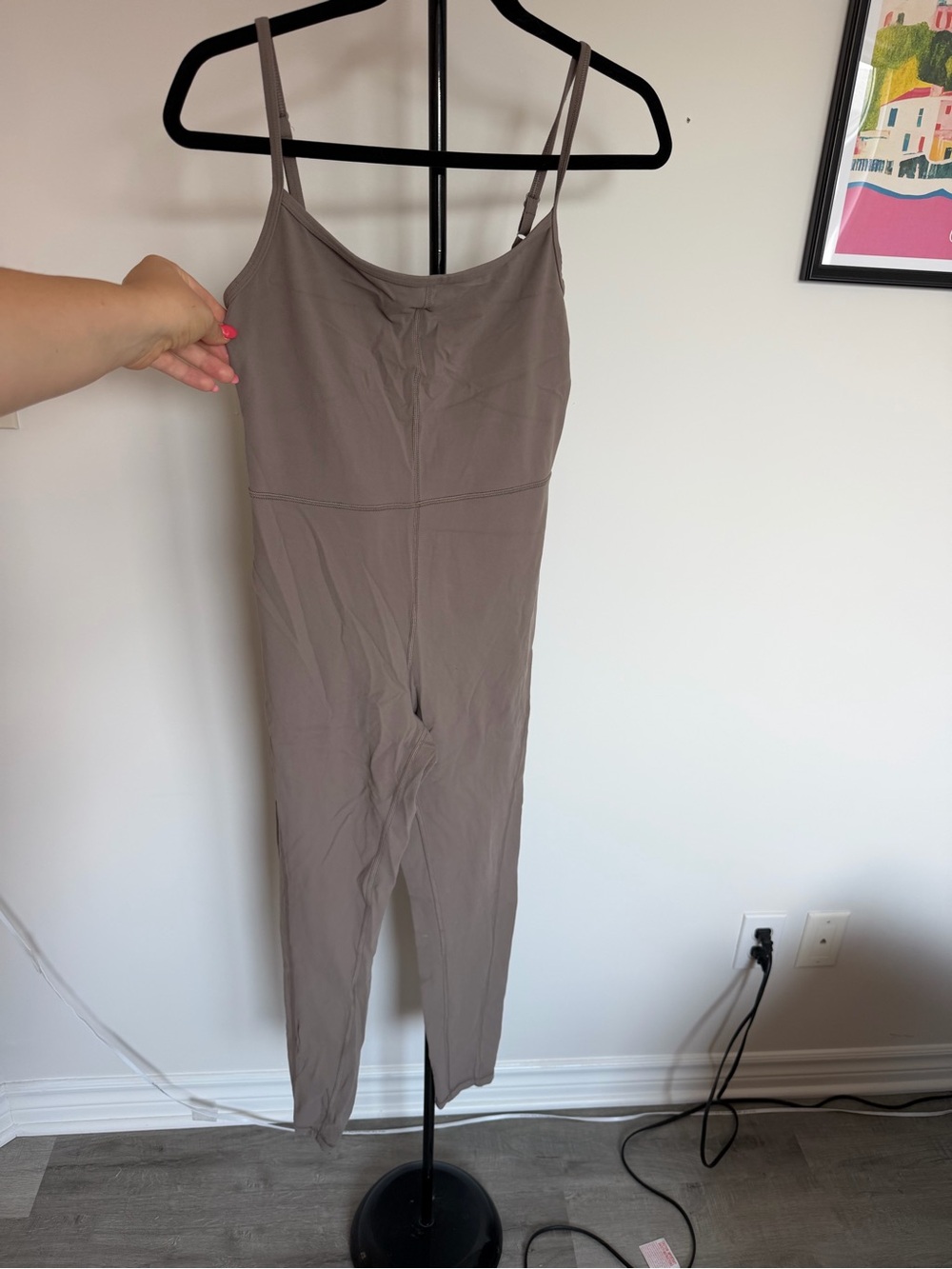 Aritzia Sleeveless Taupe Romper Jumpsuit